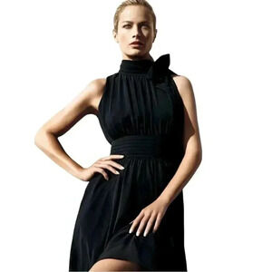 Banana Republic 100% Silk‎ Black Cocktail Special Occasion Dress Size 10